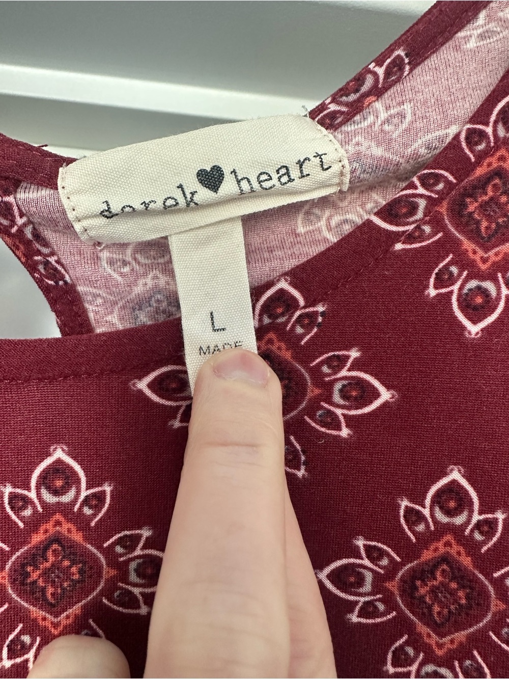 Derek Heart Burgundy Paisley Long-Sleeve Dress - Picture 3 of 4